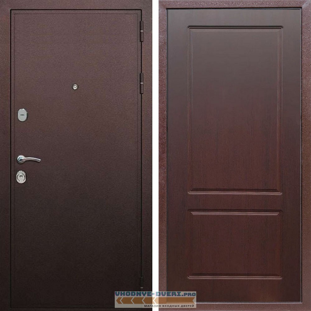 Входная дверь REX (Рекс) 5А Медный антик ФЛ-117 орех премиум