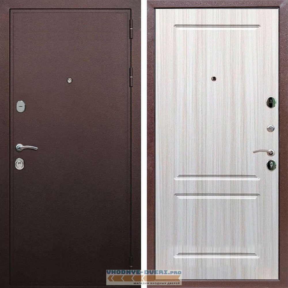 Входная дверь REX (Рекс) 5А Медный антик ФЛ-117 сандал светлый