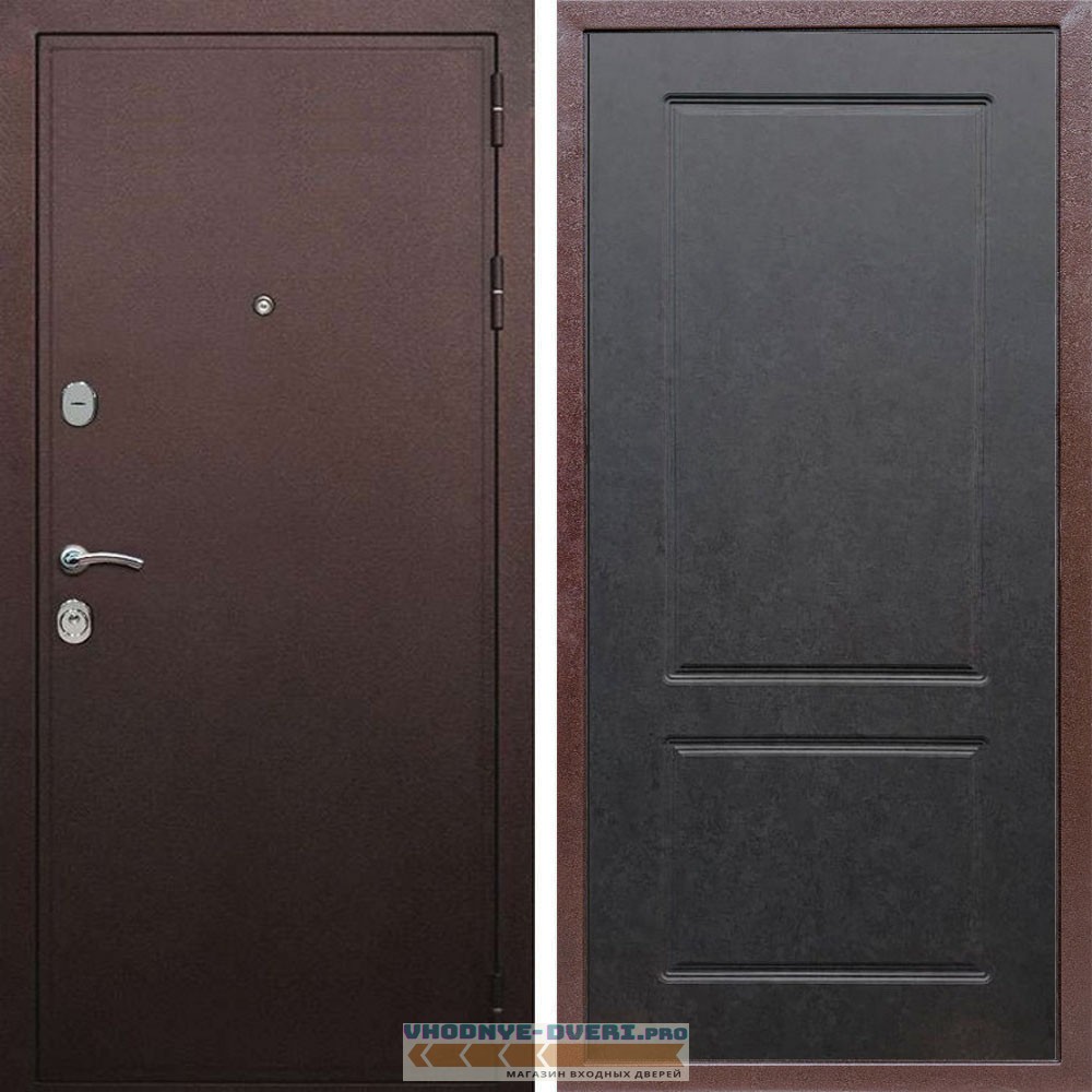 Входная дверь REX (Рекс) 5А Медный антик ФЛ-117 штукатурка графит