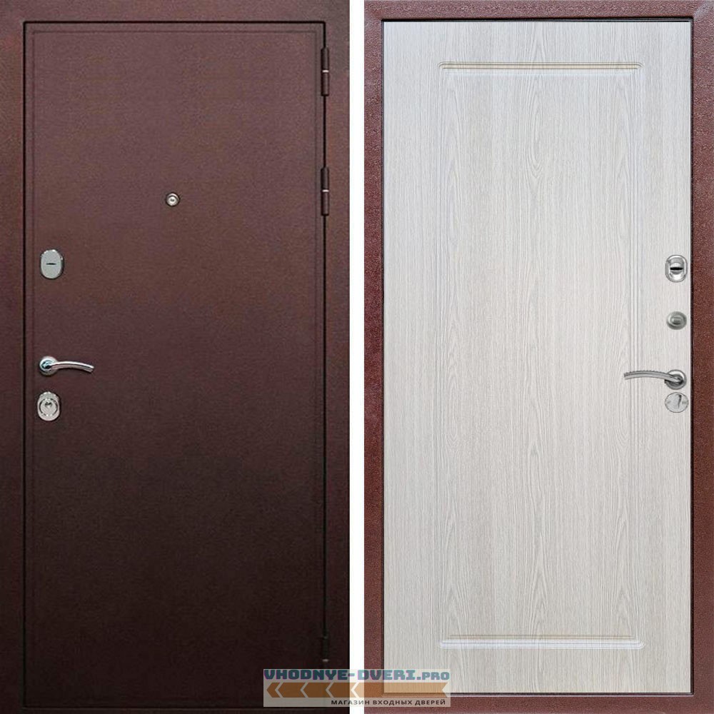 Входная дверь REX (Рекс) 5А Медный антик ФЛ-119 Белый ясень