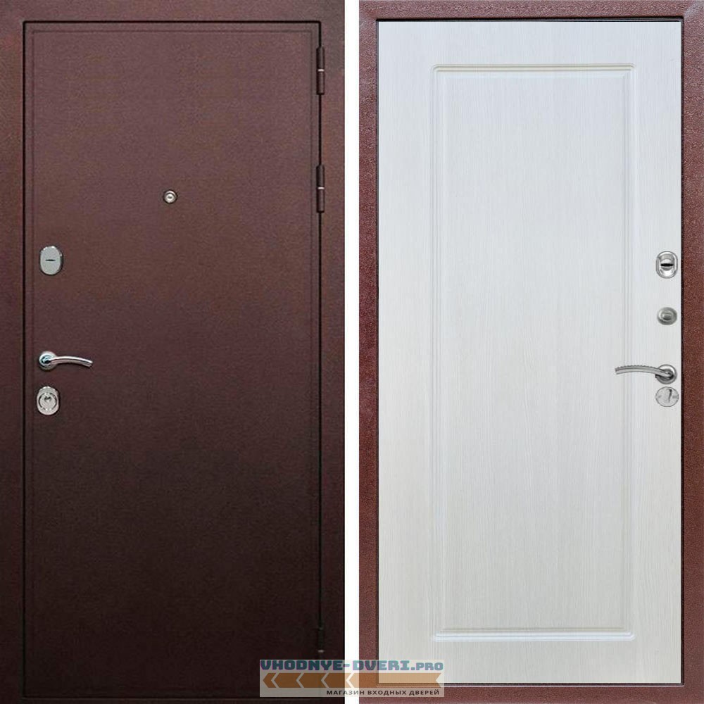 Входная дверь REX (Рекс) 5А Медный антик ФЛ-119 Лиственница бежевая