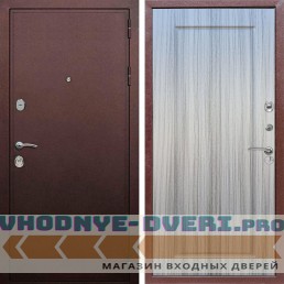 Входная дверь REX (Рекс) 5А Медный антик ФЛ-119 Сандал серый