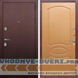Входная дверь REX (Рекс) 5А Медный антик ФЛ-128 Дуб светлый