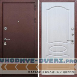 Входная дверь REX (Рекс) 5А Медный антик ФЛ-128 Лиственница бежевая