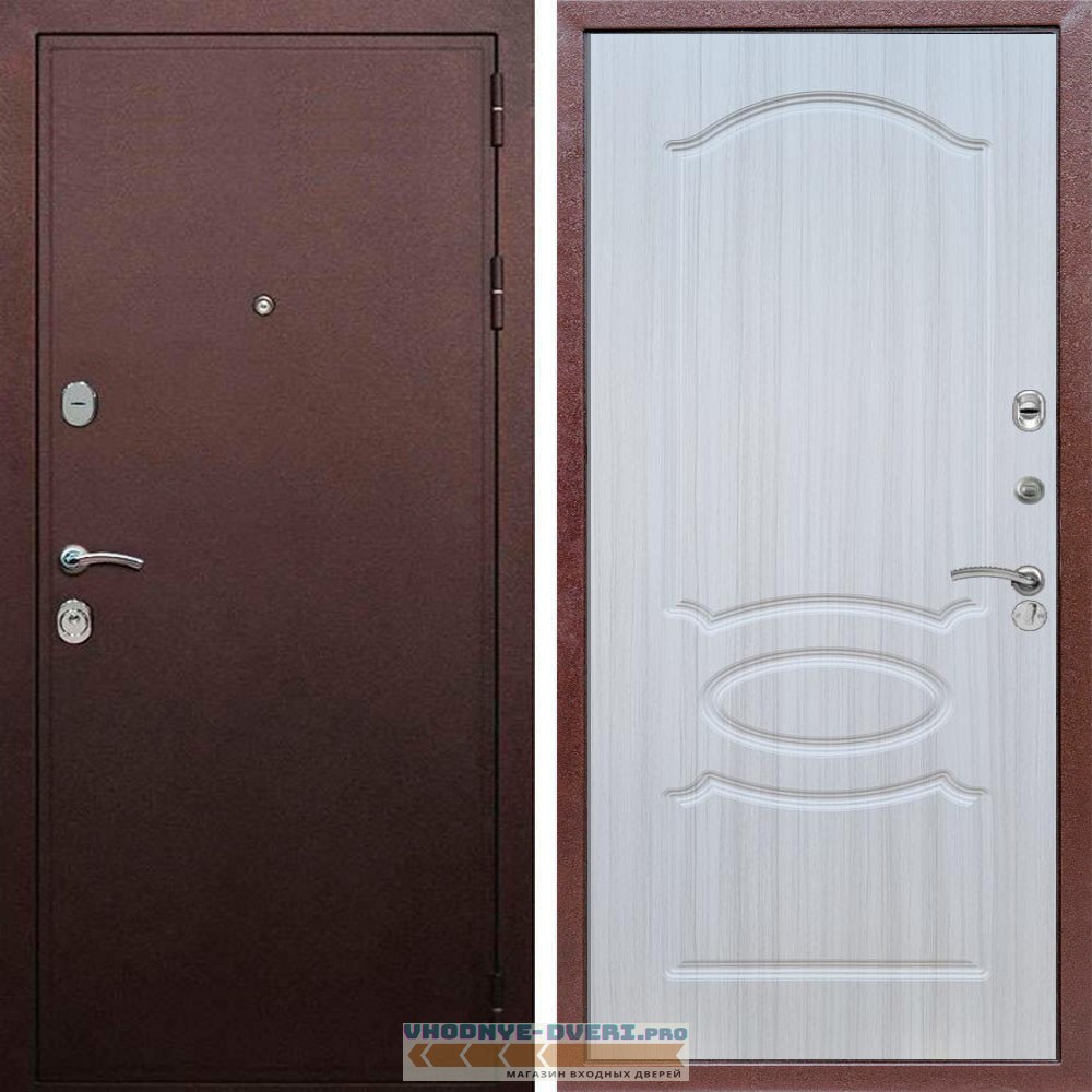 Входная дверь REX (Рекс) 5А Медный антик ФЛ-128 Сандал светлый