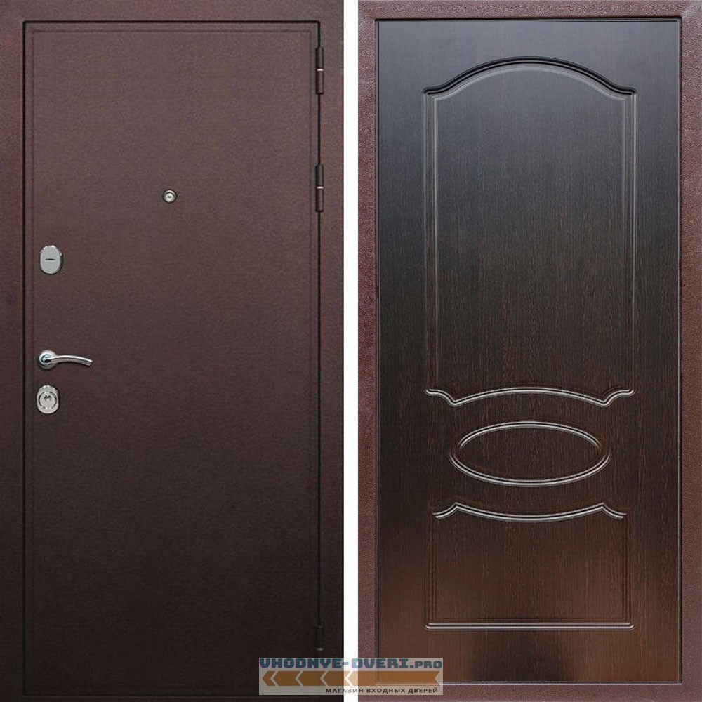 Входная дверь REX (Рекс) 5А Медный антик ФЛ-128 венге