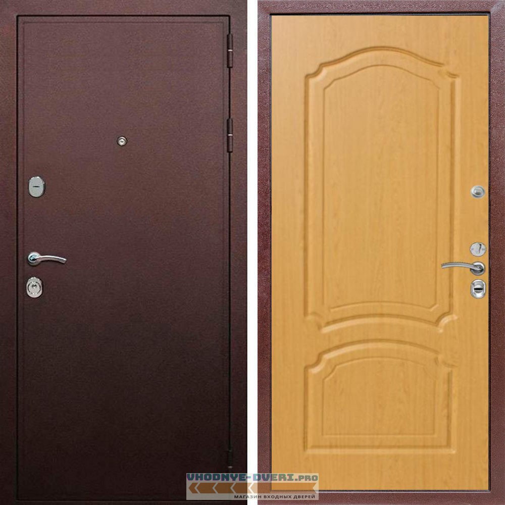 Входная дверь REX (Рекс) 5А Медный антик ФЛ-140 дуб