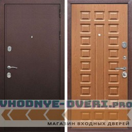 Входная дверь REX (Рекс) 5А Медный антик ФЛ-183 орех темный