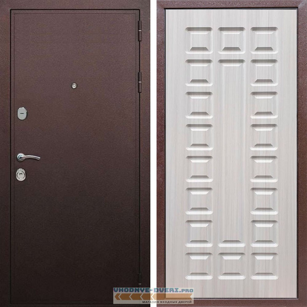 Входная дверь REX (Рекс) 5А Медный антик ФЛ-183 сандал светлый