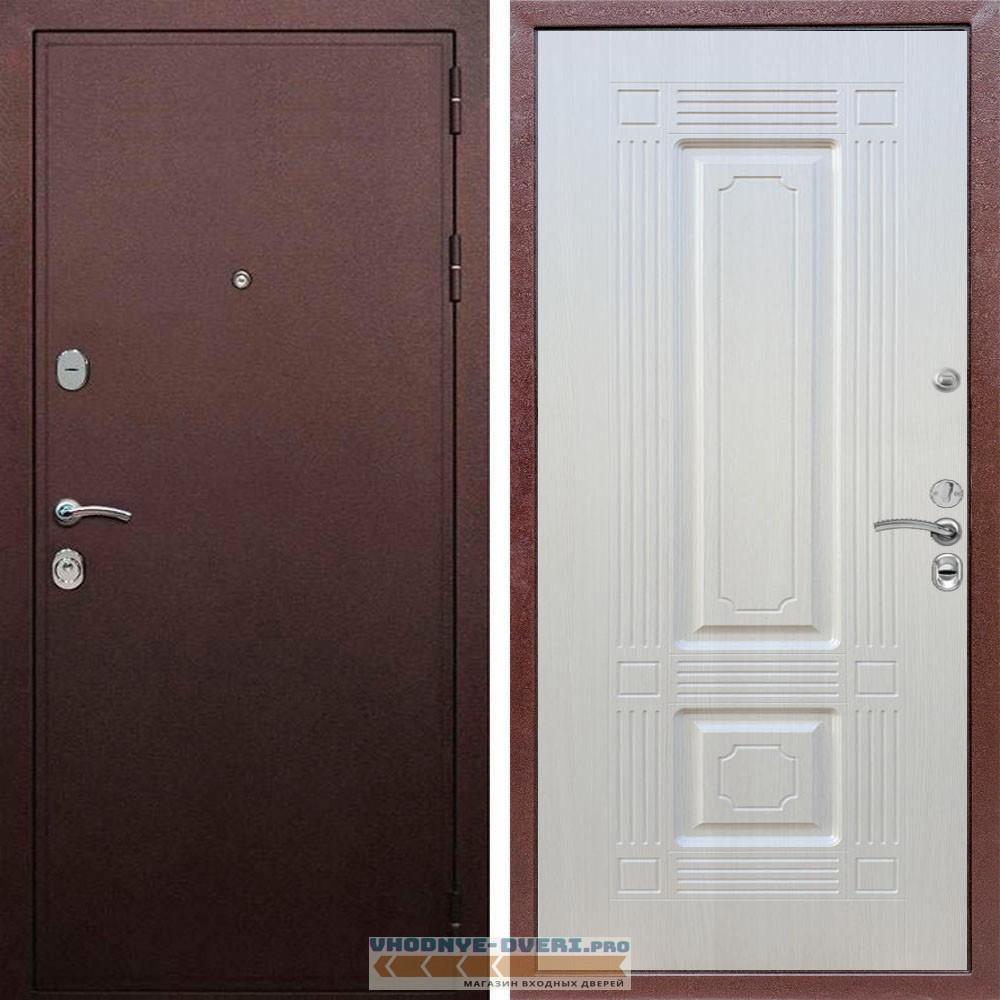 Входная дверь REX (Рекс) 5А Медный антик ФЛ-2 Лиственница