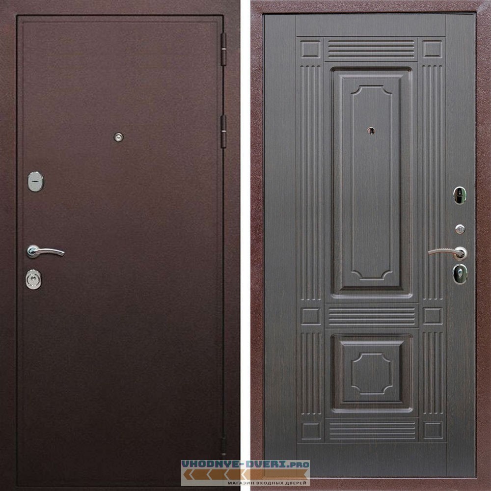 Входная дверь REX (Рекс) 5А Медный антик ФЛ-2 венге 16 мм