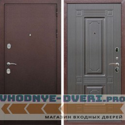 Входная дверь REX (Рекс) 5А Медный антик ФЛ-2 венге 16 мм