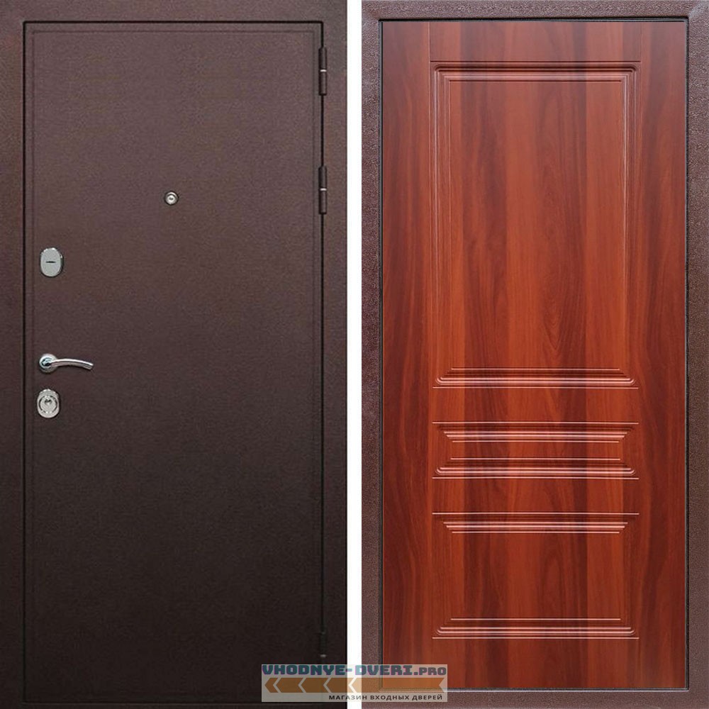 Входная дверь REX (Рекс) 5А Медный антик ФЛ-243 итальянский орех