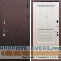 Входная дверь REX (Рекс) 5А Медный антик ФЛ-243 лиственница беж с узором