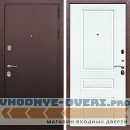 Входная дверь REX (Рекс) 5А Медный антик ФЛ-243 белый матовый