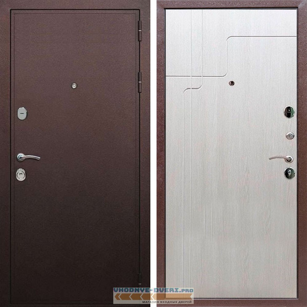 Входная дверь REX (Рекс) 5А Медный антик ФЛ-246 лиственница беж