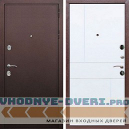 Входная дверь REX (Рекс) 5А Медный антик ФЛ-290 белый матовый