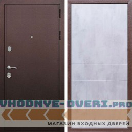 Входная дверь REX (Рекс) 5А Медный антик ФЛ-290 бетон светлый