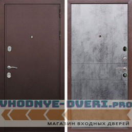 Входная дверь REX (Рекс) 5А Медный антик ФЛ-290 бетон темный