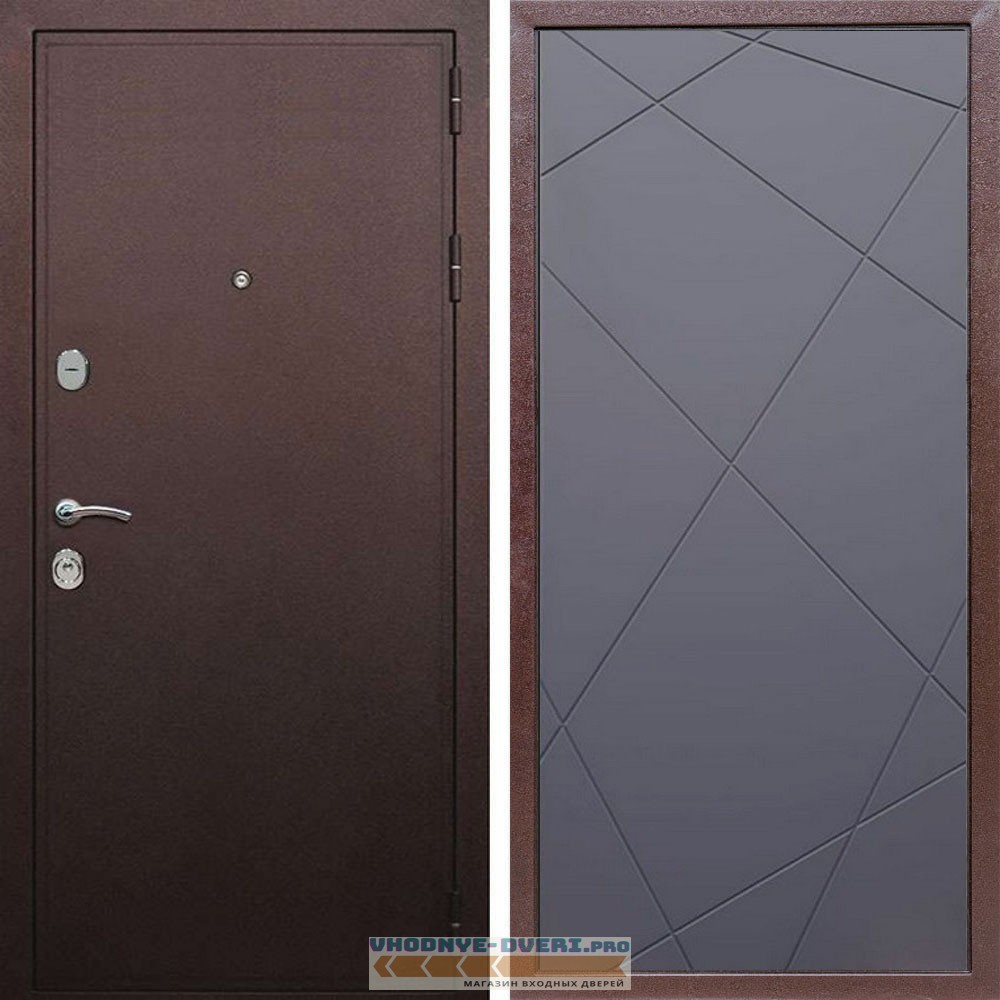 Входная дверь REX (Рекс) 5А Медный антик ФЛ-291 силк титан