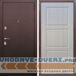 Входная дверь REX (Рекс) 5А Медный антик ФЛ-3 беленый дуб