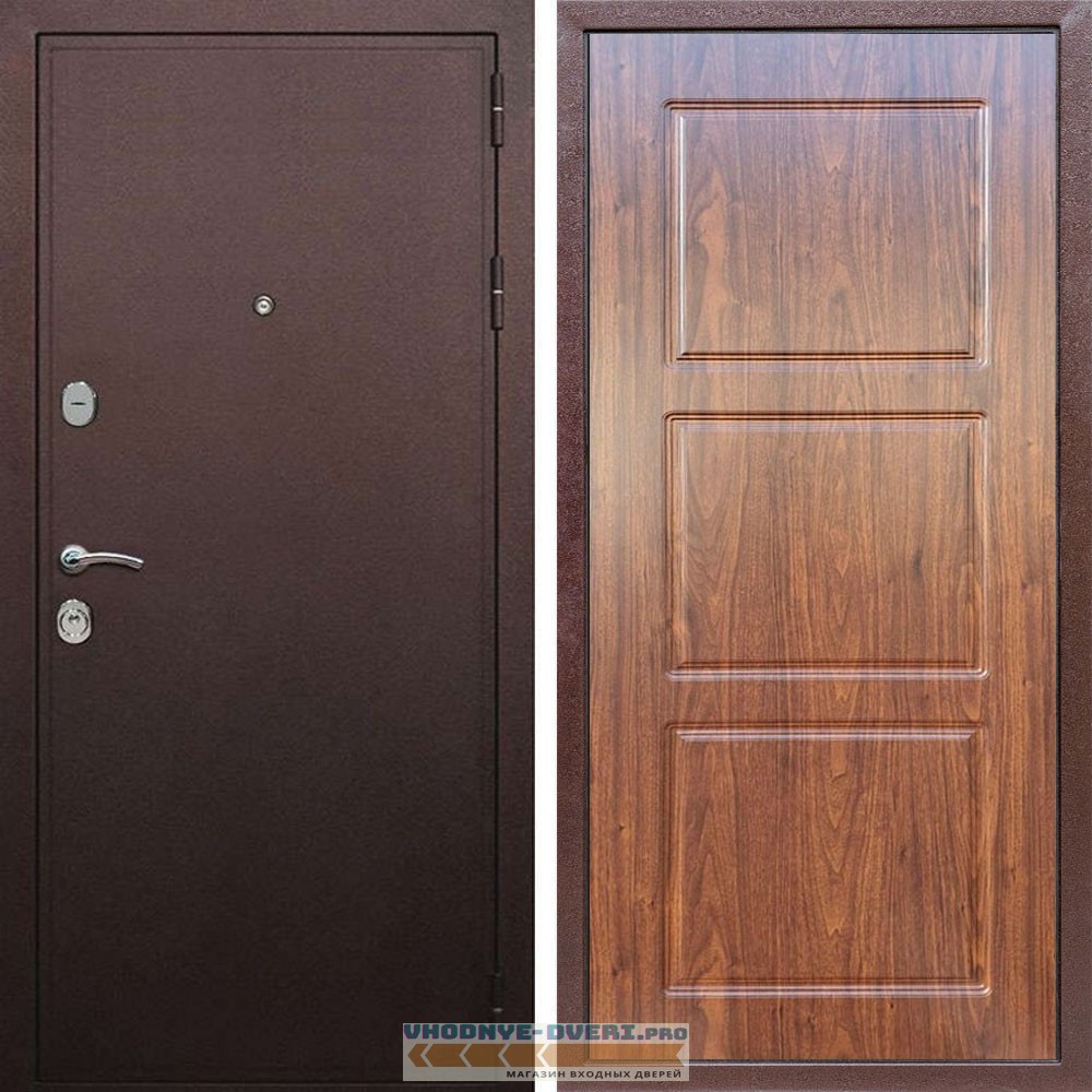 Входная дверь REX (Рекс) 5А Медный антик ФЛ-3 мореная берёза