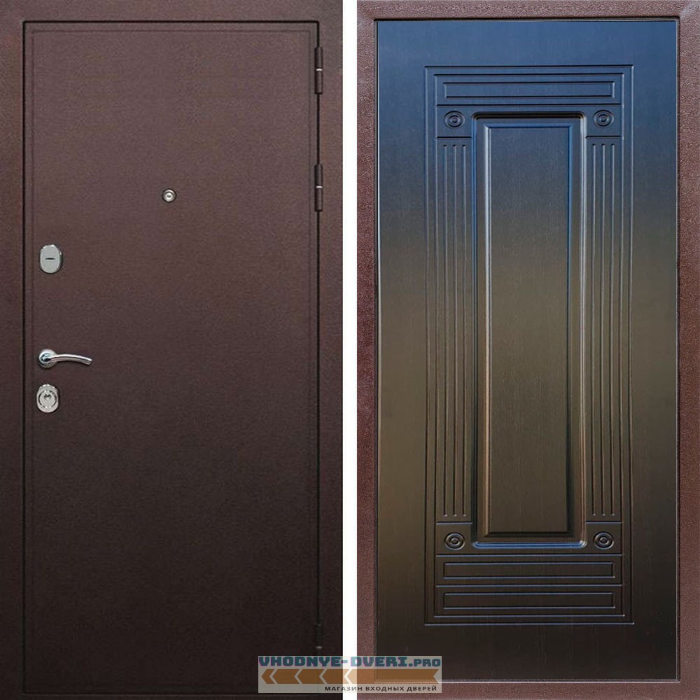 Входная дверь REX (Рекс) 5А Медный антик ФЛ-4 венге