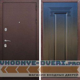 Входная дверь REX (Рекс) 5А Медный антик ФЛ-4 венге