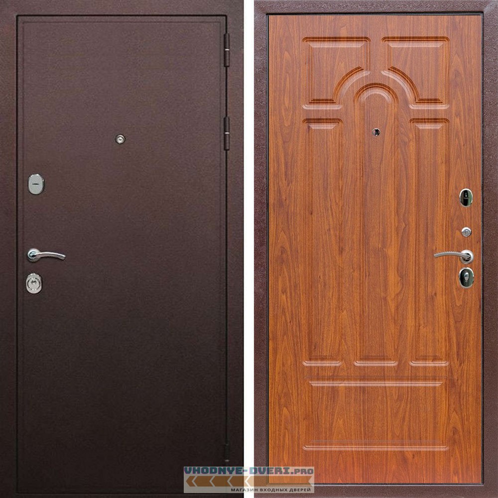 Входная дверь REX (Рекс) 5А Медный антик ФЛ-58 Мореная береза