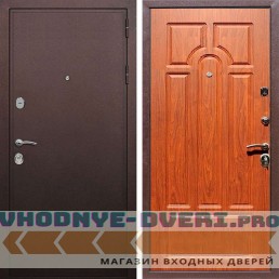 Входная дверь REX (Рекс) 5А Медный антик ФЛ-58 орех