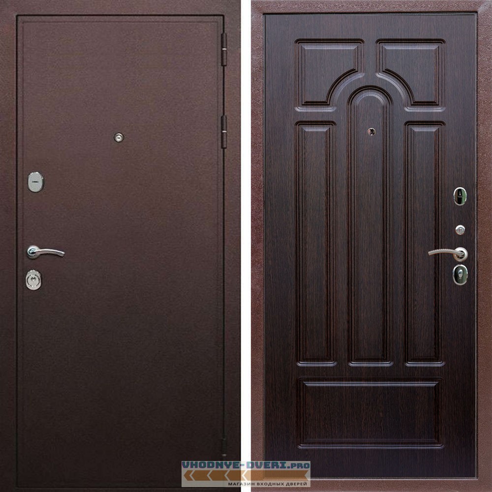 Входная дверь REX (Рекс) 5А Медный антик ФЛ-58 Венге