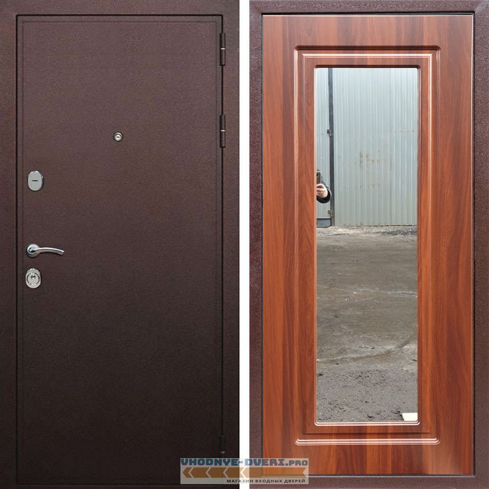 Входная дверь REX (Рекс) 5А Медный антик ФЛЗ-120 итальянский орех