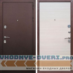 Входная дверь REX (Рекс) 5А Медный антик гладкая акация светлая