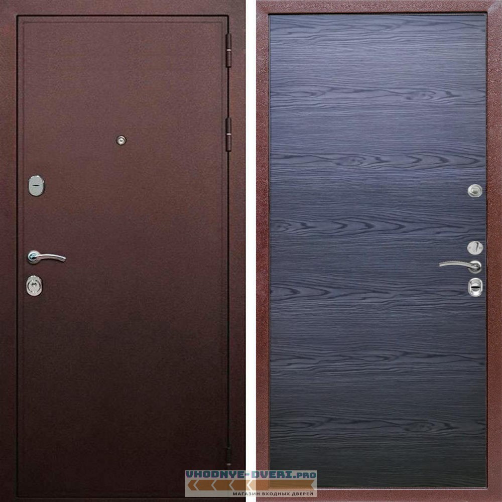 Входная дверь REX (Рекс) 5А Медный антик Гладкая дуб тангент