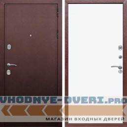 Входная дверь REX (Рекс) 5А Медный антик Гладкая белый матовый