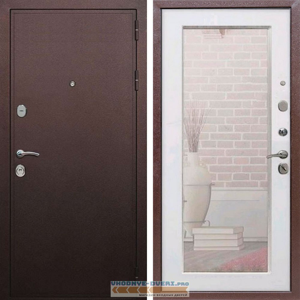 Входная дверь REX (Рекс) 5А Медный антик пастораль белый ясень