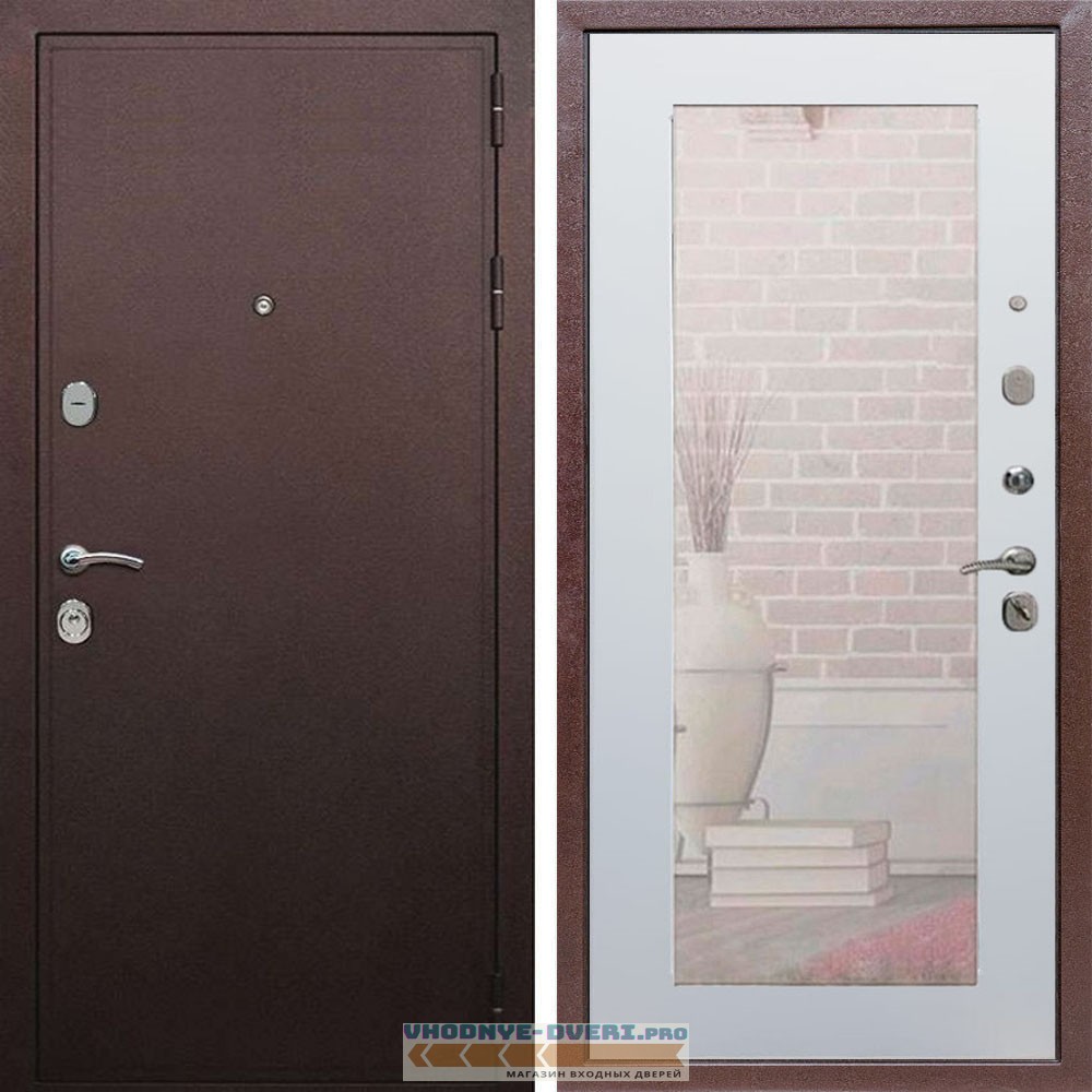 Входная дверь REX (Рекс) 5А Медный антик пастораль белый матовый