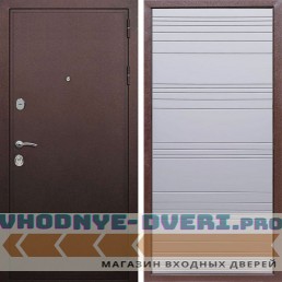 Входная дверь REX (Рекс) 5А Медный антик полоски горизонтальные силк титан