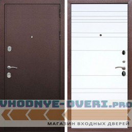 Входная дверь REX (Рекс) 5А Медный антик рекс 14 база белый матовый