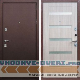 Входная дверь REX (Рекс) 5А Медный антик СБ-14 сандал светлый белое стекло