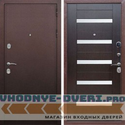 Входная дверь REX (Рекс) 5А Медный антик сб-14 венге белое стекло