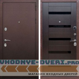 Входная дверь REX (Рекс) 5А Медный антик сб-14 венге черное стекло