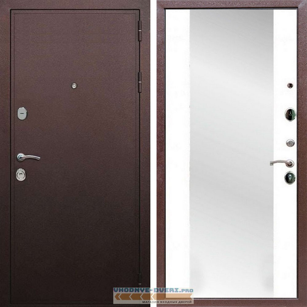 Входная дверь REX (Рекс) 5А Медный антик сб-16 белый матовый