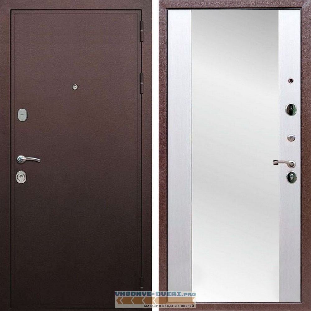 Входная дверь REX (Рекс) 5А Медный антик сб-16 белый ясень