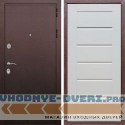 Входная дверь REX (Рекс) 5А Медный антик сити 16 мм ясень белый