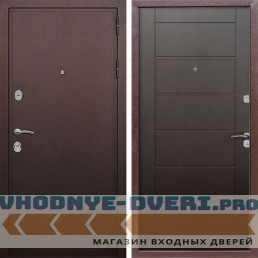 Входная дверь REX (Рекс) 5А Медный антик сити 6 мм венге