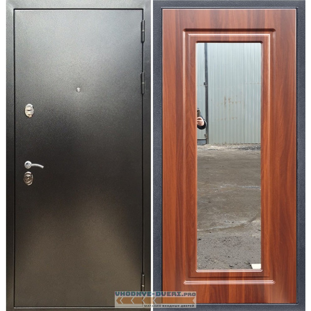 Входная дверь REX (Рекс) 5 (антик серебро) ФЛЗ-120 итальянский орех