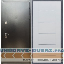 Входная дверь REX (Рекс) 5 (антик серебро) B03 молдинги белый ясень