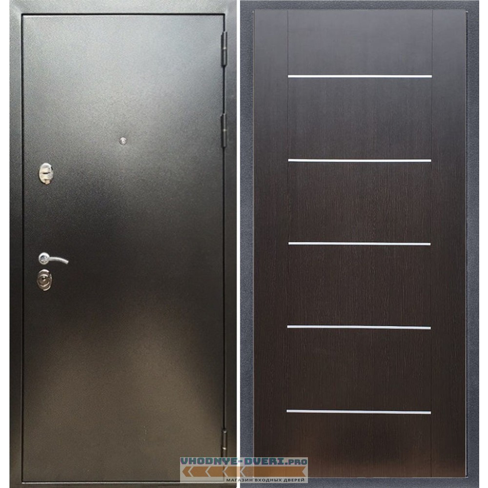 Входная дверь REX (Рекс) 5 (антик серебро) B03 молдинги венге