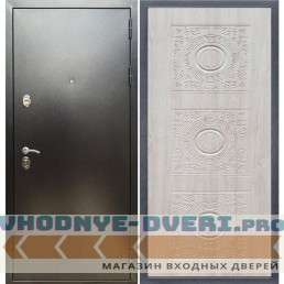 Входная дверь REX (Рекс) 5 (антик серебро) д-18 сосна белая